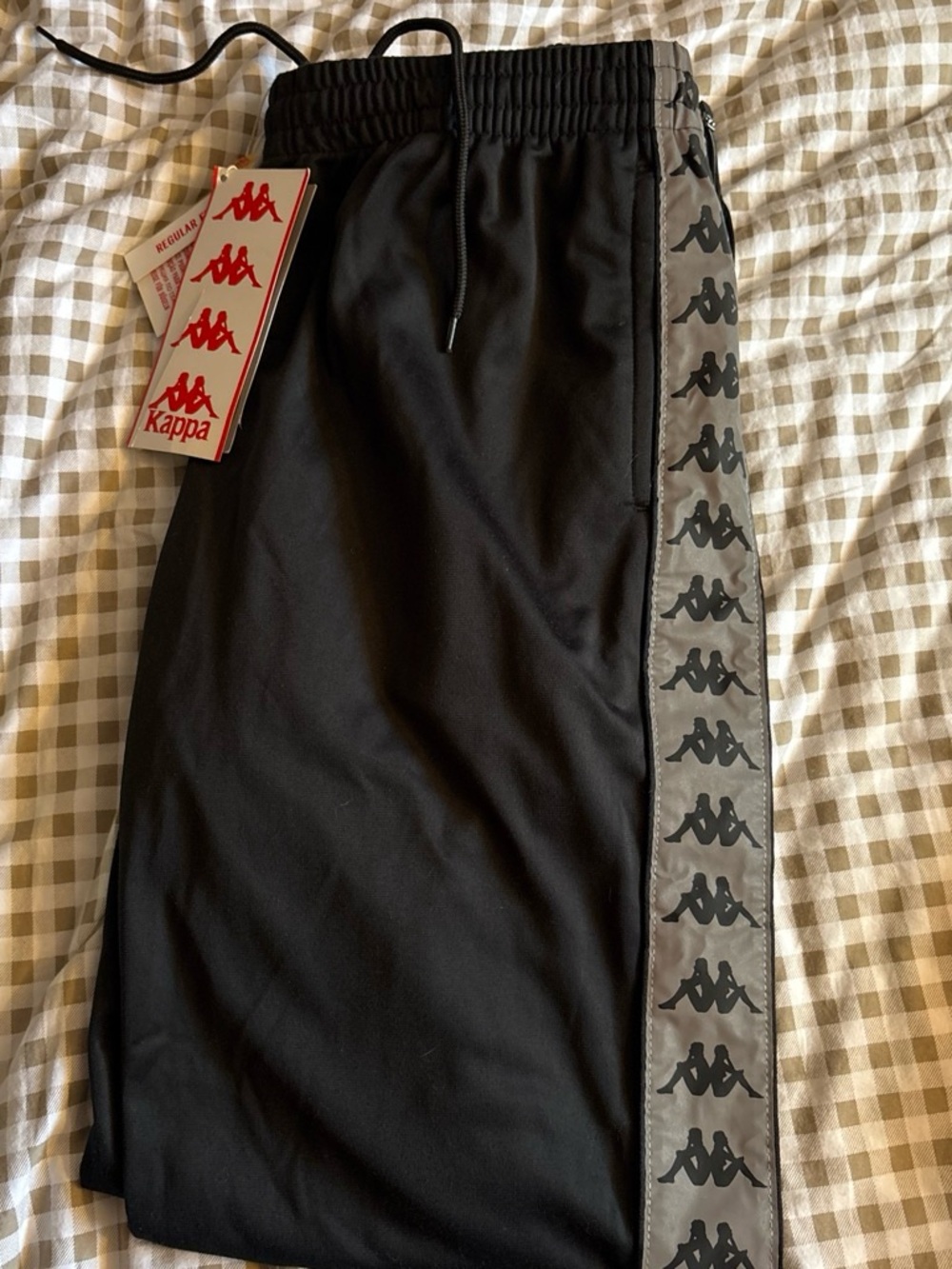 NWT Kappa Black Logo-Trim pants